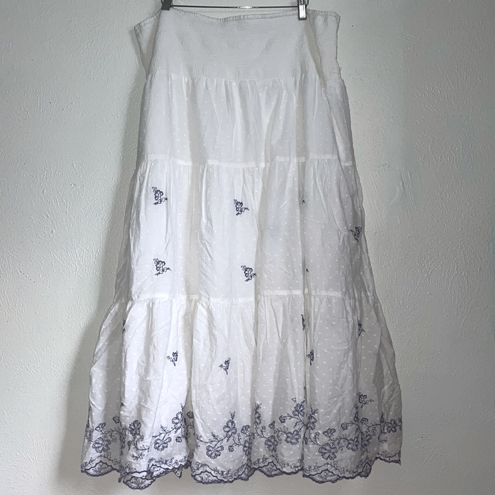 Lauren Ralph Lauren Flowy Beach Boho Cotton Midi Skirt Size 18